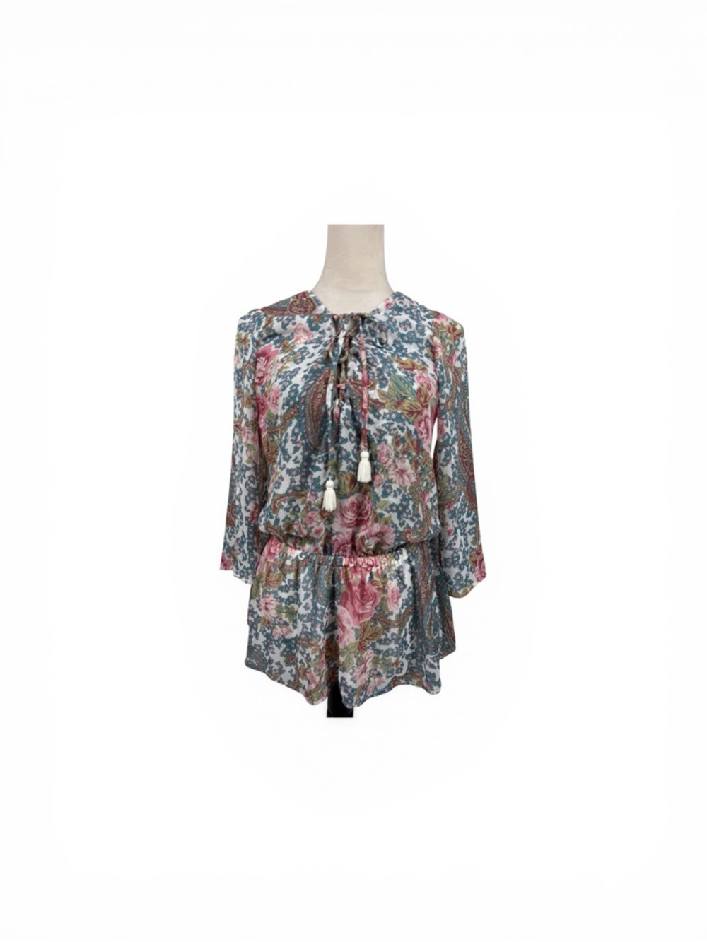 Show Me Your MuMu Floral Tie-Front Tunic size small